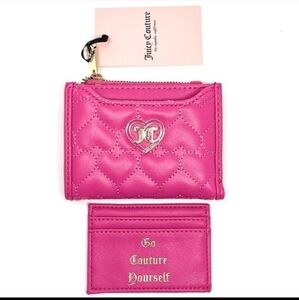 New Juicy Couture Heart Quilted Card Holder